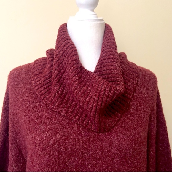 Michael Kors NEW Ruby Red Oversize Relax Fit Cowl Neck Sweater Pullover S/M - Picture 7 of 16